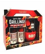 &quot;Let&#39;s Get Grilling!&quot; BBQ Seasoning &amp; Sauce, Spice Rub/ Dip/ Bowl/Brush ... - £16.75 GBP