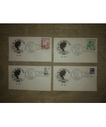 4 Vintage Tip Up Town Cancelled Stamp Envelopes January 16 1988 Houghton... - £17.10 GBP