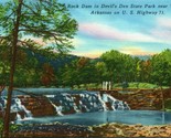 Linen Postcard Winslow Arkansas AR - Rock Dam at Devil&#39;s Den State Park ... - $3.33