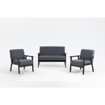 Bahamas Dark Gray Loveseat and 2 Chair Living Room Set - £275.73 GBP