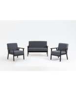 Bahamas Dark Gray Loveseat and 2 Chair Living Room Set - £273.70 GBP