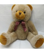 Vintage 12&quot; Fiesta Light Brown Teddy Bear Plush With Bowtie - $12.47