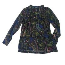 Dolan Anthropologie Paisley Sheer Long Sleeve Shirt Top Blouse Size XS W... - $29.03