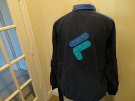 Vtg 90&#39;s Sewn Fila PRO Badge Dark Blue Nylon Track 1/3 Zip Jacket Adult Rare - £55.38 GBP