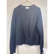 J CREW Sweater Men&#39;s 100% Wool Black Rib Knit Mock Neck Vintage Size Large - $29.95