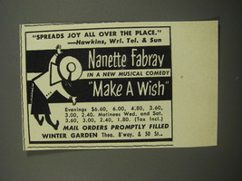 1951 Make A Wish Play Ad - Spreads Joy All over the place - £14.78 GBP