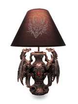 Zeckos Gothic Guardians of Light Medieval Dragons Table Lamp And Printed Shade - £79.38 GBP