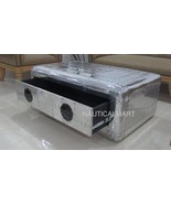 NauticalMart Vintage Aviator Coffee Table Aluminium Wooden Home Office D... - $23,790.25 MXN