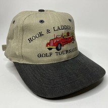 Fire Fighter Truck Hook &amp; Ladder Golf Strapback Hat Cap Clay Red Cloud Nebraska - £15.38 GBP
