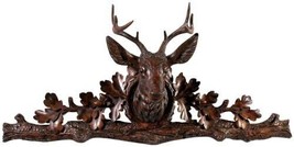 Wall Pediment Mountain Rustic Stag Deer Head Hand Painted OK Casting USA Made - £772.46 GBP