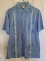 The Genuine Haband Guayabera Mens Size M Cuban Embroidered Short Sleeve Shirt - £18.05 GBP