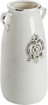 Mygift Farmhouse White Ceramic Vase With Handle, Antique Jug Style Flower Vase - £35.95 GBP