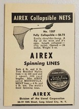 1949 Print Ad Airex Fishing Nets &amp; Lines Lionel Corp. Long Island City,NY - $8.98