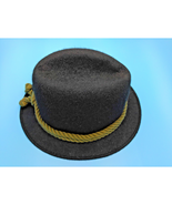 Black Fedora Wool/Felt Gentlemen&#39;s Hat - Rope Banding - Beautiful! Small... - $11.87