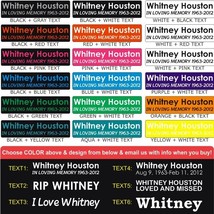 Whitney Houston Bracelet - Custom In Memory Jewelry Wristband - Wide Rubber Band - £6.22 GBP
