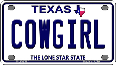 Cowgirl Texas Novelty Mini Metal License Plate Tag - $14.95