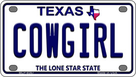 Cowgirl Texas Novelty Mini Metal License Plate Tag - £11.70 GBP