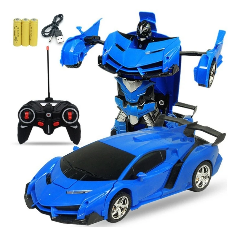 Remote Control Transform Car Rc Robot Rechargeable 360°Rotating Stunt Racing Car - £19.92 GBP+