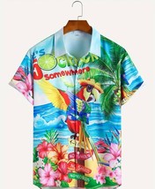 Parrot It&#39;s 5 O&#39;clock Somewhere Hawaiian Shirt Vacation Cruise Mens Island 3XL - £8.17 GBP+