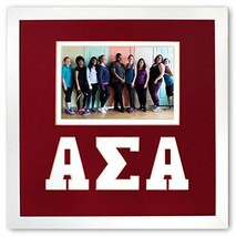 Alpha Sigma Alpha Sorority Licensed Picture Frame for 4x6 photo Red and White - £27.66 GBP