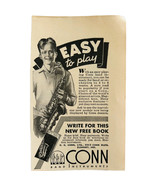 1936 Conn Saxophone Advertisement Musical Band Instruments Indiana E17D - $368.12 MXN