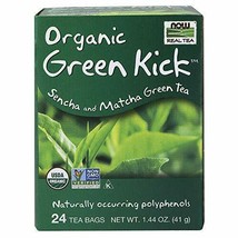 NOW Foods, Certified Organic Green Kick Tea, with Polyphenols, Premium Unblea... - $9.66