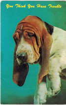 Vintage Postcard - You Think You Have Trouble by Alan Felix - Dog Basset Hound - £1.41 GBP