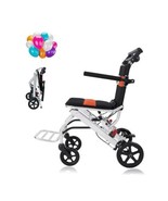 Folding Wheelchair, Travel Wheelchair with handbrake, Ultra-Light Wheelc... - £171.31 GBP