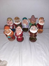Vintage Disney Seven Dwarfs 5-6&quot; Vinyl Plastic Figures Toys lot - £12.90 GBP