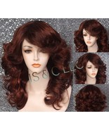 Auburn Mixed Farrah Fawcett Style wig Lots of Body big open curls feathe... - $109.34 CAD