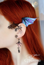 Dragon ear cuff dangle * Ear wrap no piercing * Dragon earring jewelry - £42.47 GBP+