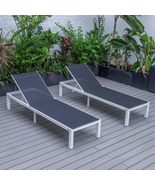 LeisureMod Marlin Modern Outdoor Chaise Lounge Chair with White Powder C... - €334,89 EUR+
