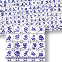 Delft Wall Tile Sheet 34433 Blue White World Model Miniatures Dollhouse - £3.67 GBP