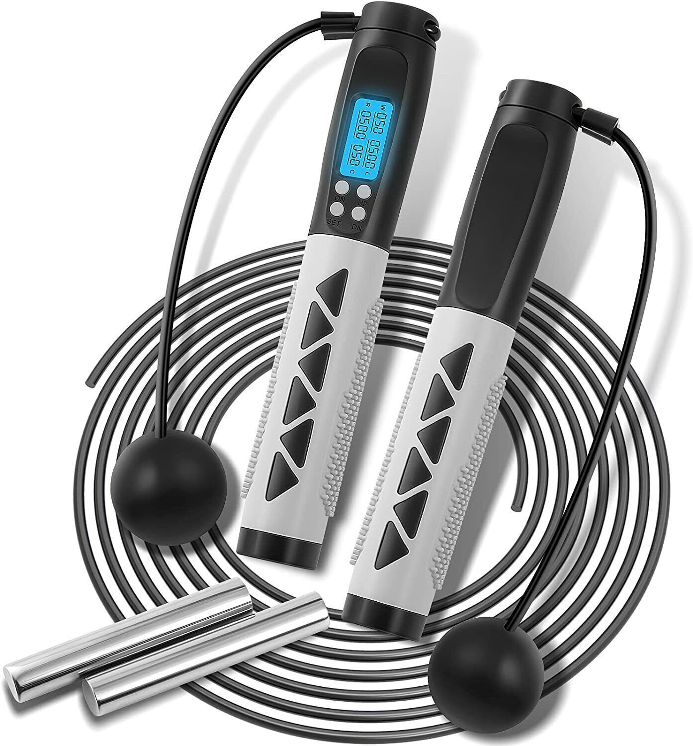Skipping Rope with Counter 2 in 1 Speed Jump Rope Fitness LCD Digital Di... - $7.80