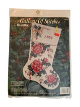 Bucilla Christmas Roses 16 Inch Stocking Cross Stitch Kit Holiday New #3... - $27.87