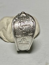 Spoon band Libra Scales Justice Zodiac Sept Oct sterling silver ring size 9.50 - £51.42 GBP