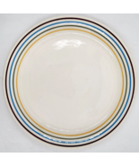 Rainbow Stripe Luncheon Plates Ceramic Red Blue Yellow Green Rings Vinta... - £11.88 GBP