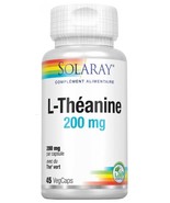 Solaray L-Theanine 200mg 45 Plant Capsules - $122.55 CAD