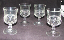 Indiana Glass Clear 6 oz Kings Crown Thumbprint Goblet 5 3/4&quot; Stemware S... - £22.64 GBP