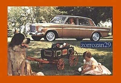 1963 STUDEBAKER CRUISER 4 porte BERLINA VINTAGE FABBRICA CARTOLINA A COL... - $7.51
