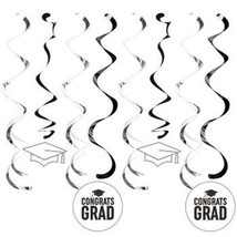 Graduation Deluxe Hanging Danglers White 8 Pack 7&quot; &amp; 5&quot; Grad Party Decor... - $17.09