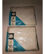 NOS PENNEY&#39;S Fashion Manor Strong Muslin White Double Fitted &amp; Flat Shee... - $36.92 CAD