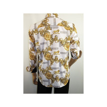 Men Sports Shirt by DE-NIKO Long Sleeves Fashion Print Soft Modal DSA125 White image 10