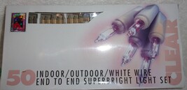 50 Indoor Outdoor White Wire End Super Bright Light Set 1996 New - €4,36 EUR