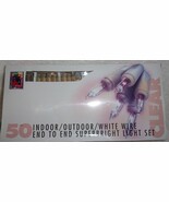 50 Indoor Outdoor White Wire End Super Bright Light Set 1996 New - $6.77 CAD