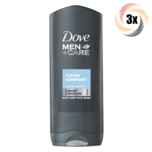 3x Bottles Dove Men + Care Clean Comfort Mild Face &amp; Body Wash Gel | 400ml - £23.82 GBP