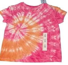 2PK Cat and Jack Shirts Tie Dye Girls 4/5 XS Short Sleeve Pink Peach LOT OF 2 - £6.28 GBP