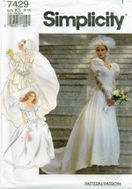 Simplicity 7429 Misses Wedding Bridal Gown Rosettes Dress Veil Pattern UNCUT FF - £10.92 GBP