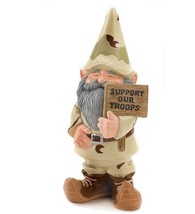 Support Our Troops Camoflage Camo Patriotic Gnome Garden Statue - £11.74 GBP