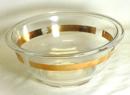 Pyrex Clear Glass Mixing Bowl Gold Band 1.5 Qt. Medium USA - £28.80 GBP